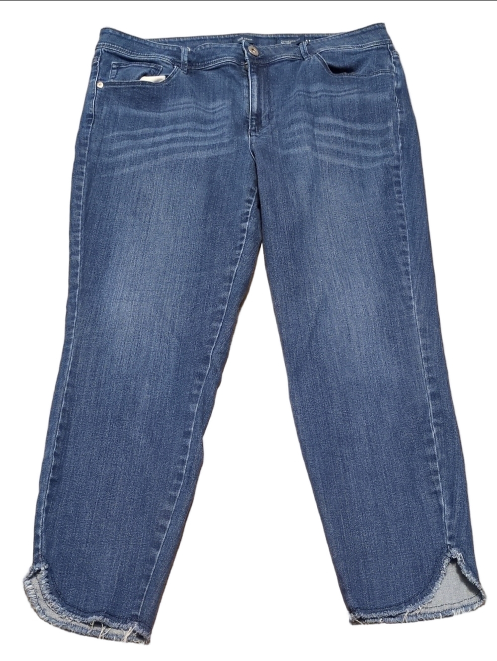 J. Jill Slim Ankle Raw Hem/Fringe Jeans Size 14